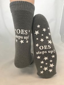OES Steps Up.Gray with White Ink